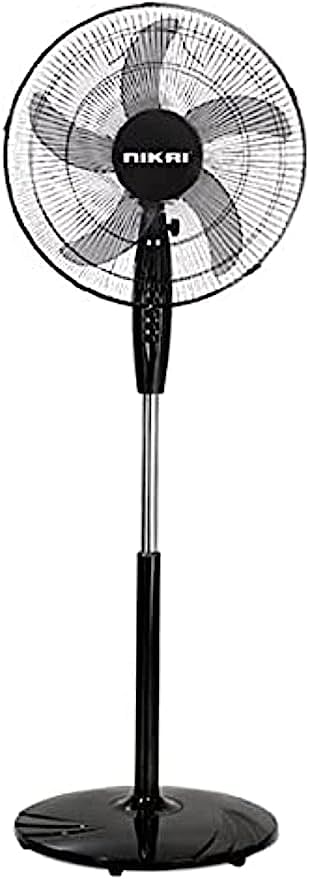 Nikai 16-Inch Stand Fan For Home Cooling, 45W, 5 Blades Pedestal Fan , Npf1631T – Black"