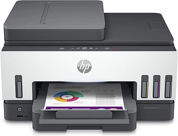 HP Smart Tank 790 All-in-One Printer wireless Print Scan Copy Fax Auto Duplex Printing Auto Document Feeder Print up to 18000 black or 8000 color pages [4WF66A] - White/Grey