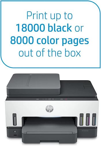 HP Smart Tank 790 All-in-One Printer wireless Print Scan Copy Fax Auto Duplex Printing Auto Document Feeder Print up to 18000 black or 8000 color pages [4WF66A] - White/Grey