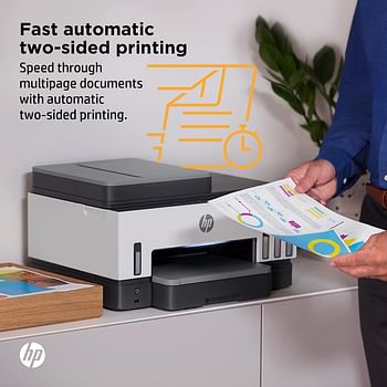 HP Smart Tank 790 All-in-One Printer wireless Print Scan Copy Fax Auto Duplex Printing Auto Document Feeder Print up to 18000 black or 8000 color pages [4WF66A] - White/Grey