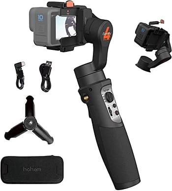 HOHEM  iSteady  Pro 4 3-Axis Gimbal Stabilizer for Go pro 11/10/9 8/7/6/5, for Osmo Action and Other Action Cameras - Support Bluetooth & Cable Control,IPX4 Splash Proof with Tripod