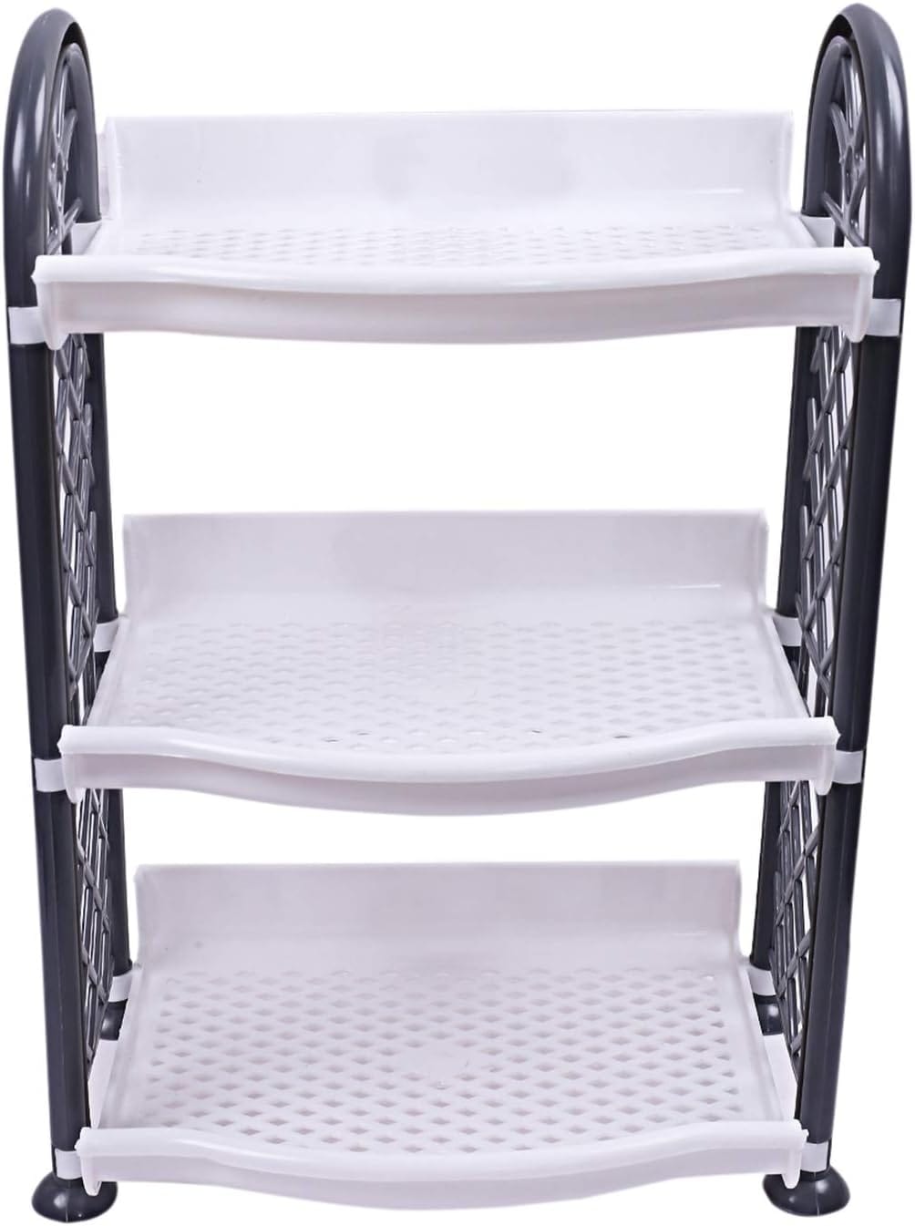 Kuber Industries Plastic 3 Layer Multipurpose Storage Rack (Grey ...