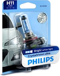 Philips 12362Cvb1 H11 Crystalvision Ultra Upgrade Bright White Headlight Bulb, 1 Pack