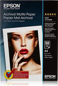 Epson matte archival papier inkjet 192g/m2 a4 50 feuilles pack de 1