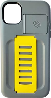 EWORLD® Phone Case Grip2ü GettaGrip [Boost with Kickstand] Enhanced Protection Grip CASE [Clear] Slim Protection Cover with Grip and Kick Stand for APPLE(iPhone 11, Grey)