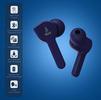 Boat Airdopes 402 Truly Wireless Bluetooth in Ear Earbuds with Mic - Bold Blue