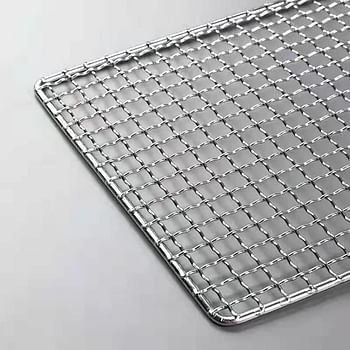 Stainless Steel Barbecue BBQ Grill Wire Mesh Net,Non-Stick bbq Sheet for Cooking Roasting Baking (30x25cm)