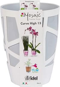 Idel Mosaic Curve Pot for Plant, 13 cm Size, Ash Grey