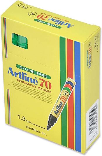 Artline 70 1.5 مم قلم تحديد دائم برأس رصاصة - أخضر [حزمة من 12]