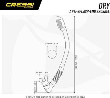 Cressi Adult Diving Dry Snorkel with Splash Guard and Top Valve - Supernova Dry: Designed in Italy