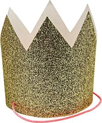 Meri Meri Mini Glittered Crowns 8 Pieces, Gold