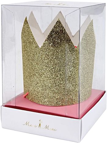 Meri Meri Mini Glittered Crowns 8 Pieces, Gold