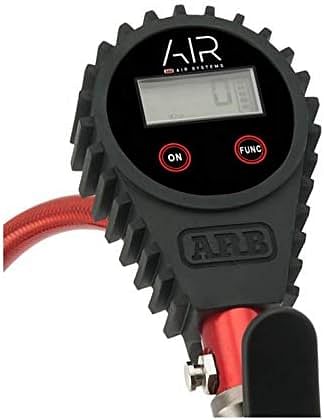 مقياس ضغط الاطارات الرقمي مع خرطوم مضفر وقابض للنفخ ARB ARB601، منفاخ ومفرغ قراءات من 25 - 75 باوند بالانش المربع