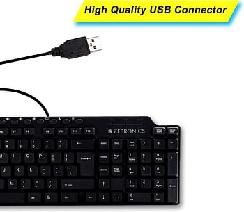 Zebronics ZEB-KM2100 Multimedia USB Keyboard Comes with 114 Keys Including 12 Dedicated Multimedia Keys & with Rupee Key