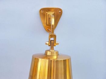 Hampton Nautical 3xglass-101 Brass Plated Hanging Ship's Bell 11 Inch Nautical Home Decoration