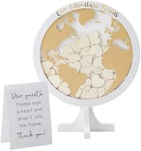 Kate Aspen Wedding Guest Book Globe Guestbook Alternative, One Size, White With Hearts