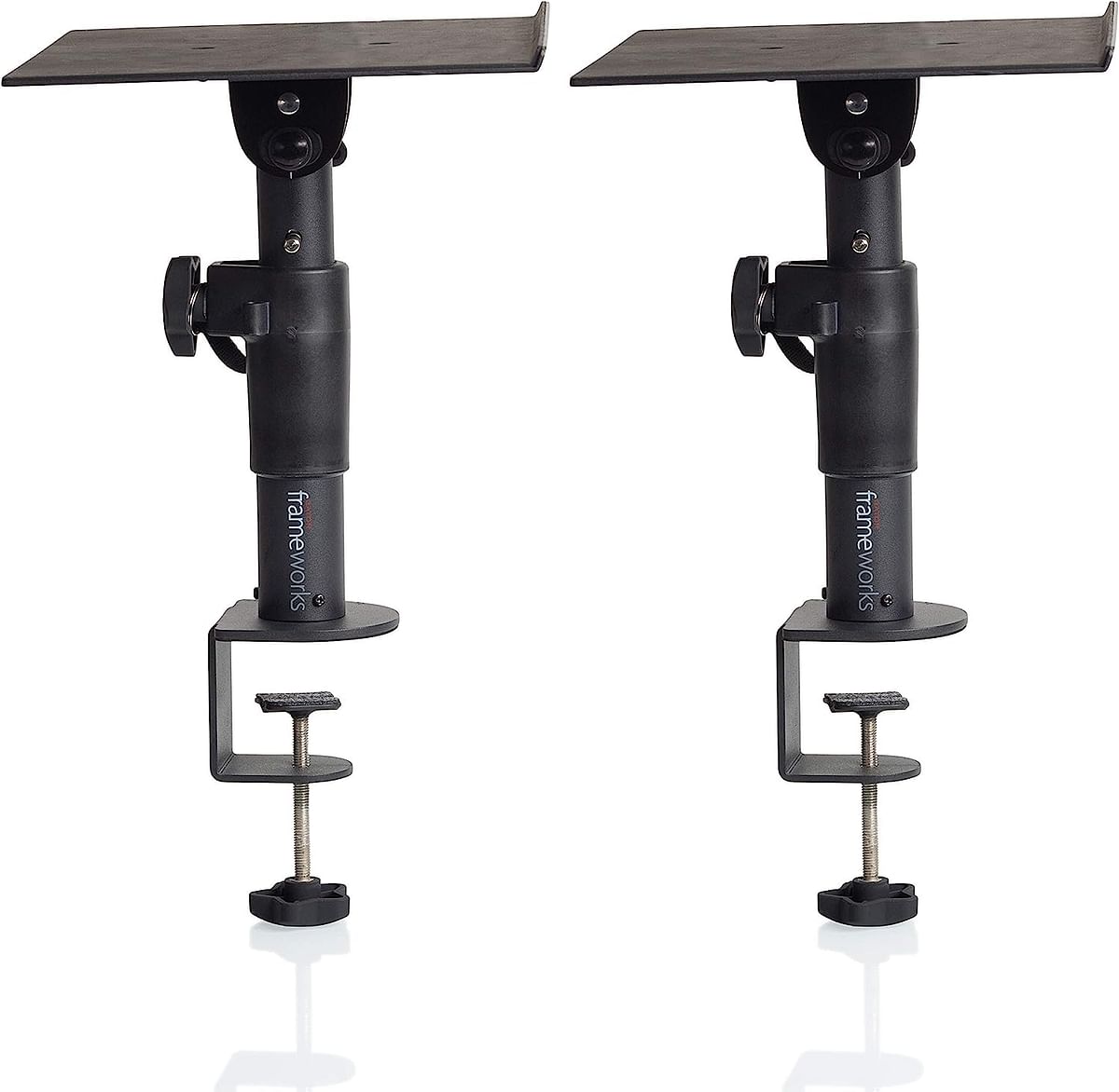 Gator Frameworks Desktop Clamp-On Studio Monitor and Speaker Stand - Set of 2 (GFWSPKSTMNDSKCMP)