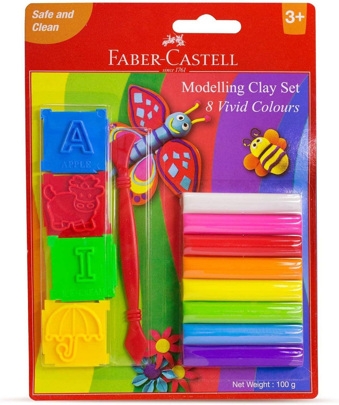 Faber-castell 8 modelling clay 200gm, assorted