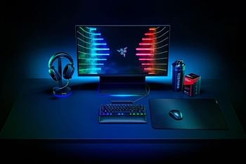 Razer Strider Hybrid Mouse Mat With A Soft Base & Smooth Glide: Firm Gliding Surface Anti Slip Base Rollable & Portable Anti Fraying Stitched Edges Water Resistant Large Black, Rz02-03810200-R3M1