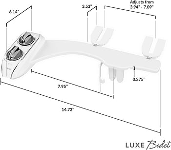 LUXE Bidet NEO 185 Plus – Next-Generation Bidet Toilet Seat Attachment with Innovative EZ-Lift Hinges, Dual Nozzles, and 360° Self-Cleaning Mode (Chrome)