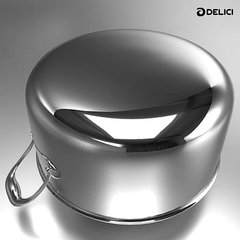DELICI DTSP 24 Tri-Ply Stainless Steel Saucepan with Premium SS Handle