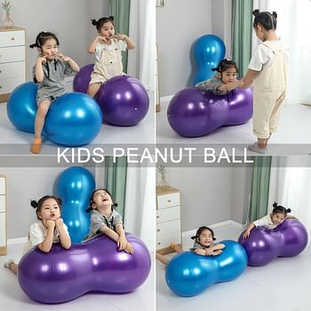 Excefore Peanut Ball, Exercise Yoga Balance Stability Sitting Ball, Anti Burst Exercise Ball for Labor Birthing, Kids Sensory Toys, for Home & Gym Fintness, Include Pump & Yoga Strap
