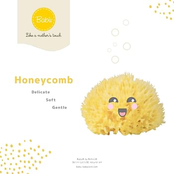 Bellini Babù Honeycomb Sea Sponge 100% Natural Size-(12), Yellow