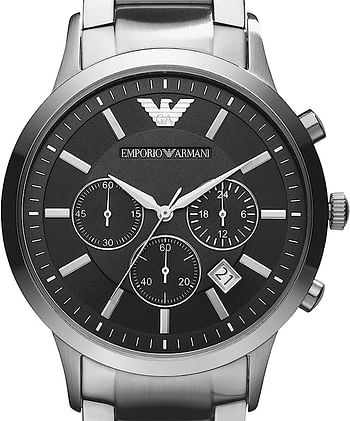 Emporio Armani Men's Ar2434 Dress Silver Watch Black 43