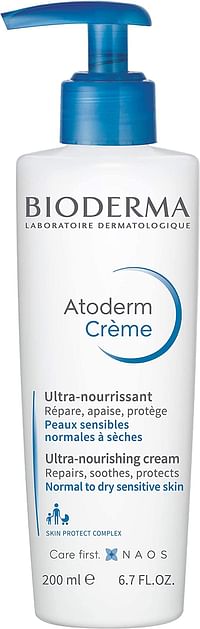 Bioderma Atoderm Ultra-Nourishing Cream for Normal to Sensitive Dry Skin, 200ml