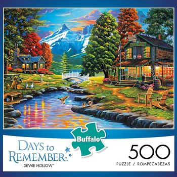 Buffalo Games - Days to Remember - Dewie Hollow - 500 Piece Jigsaw Puzzle , Orange, Yellow, Green , 21.25"L X 15"W