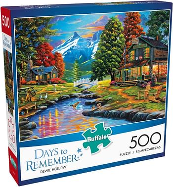 Buffalo Games - Days to Remember - Dewie Hollow - 500 Piece Jigsaw Puzzle , Orange, Yellow, Green , 21.25"L X 15"W