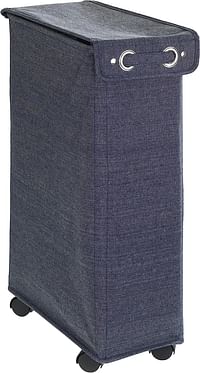 وينكو, سلة غسيل كورنو برايم، مصنوعة من البوليستر، سلة ملابس للمنزل وغرفة النوم، رفيعة موفرة للمساحة بسعة كبيرة، 43 لتر، 18.5 × 60 × 40 سم، ازرق