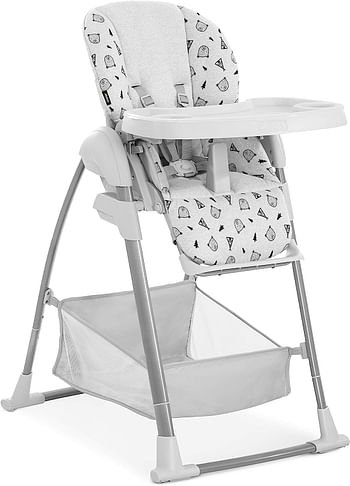 Hauck Sit N Relax 3-in-1 Children's Chair Set from Birth up to 15 kg with Rocker and Toddler Chair, Height-Adjustable Frame, Depth-Adjustable Blade, Large Basket and Safety Belt - Grey