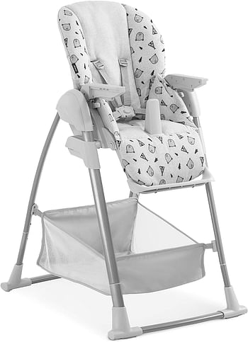 Hauck Sit N Relax 3-in-1 Children's Chair Set from Birth up to 15 kg with Rocker and Toddler Chair, Height-Adjustable Frame, Depth-Adjustable Blade, Large Basket and Safety Belt - Grey