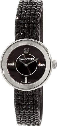 ساعة رسمية انالوج للنساء بسوار من خليط متعدد من سواروفسكي - طراز 1183491, أسود, كاجوال