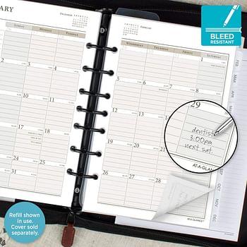 2022 Monthly Planner Refill by AT-A-GLANCE, 87229 Day-Timer, 5-1/2" x 8-1/2", Size 4, Desk Size, Ruled Daily Blocks, Loose Leaf (481-685Y)