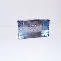 Rexton 2 Gang Rectangle Shaped Flush Metal Box 5 Pack, 35 mm Depth