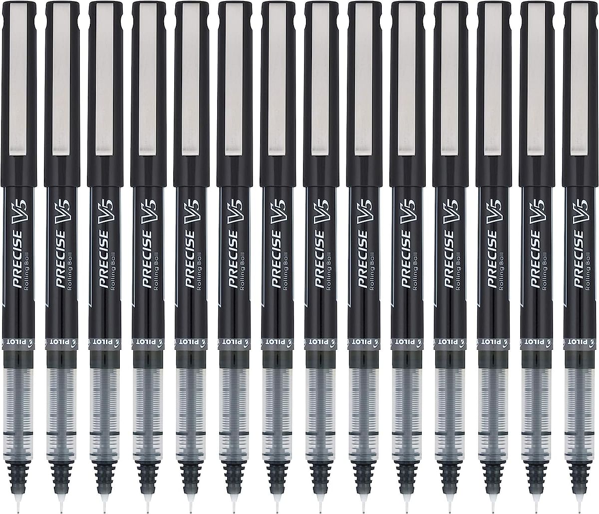 Pilot Precise V5 Stick Liquid Ink Rolling Ball Stick Pens, Extra Fine Point (0.5mm) Black, 14-Pack (15403)
