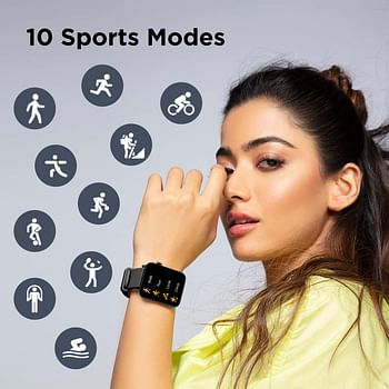 boAt Wave Lite Smartwatch with 1.69" HD Display Sleek Metal Body HR & SpO2 Level Monitor 140+ Watch Faces Activity Tracker Multiple Sports Modes IP68 & 7 Days Battery Life - Active Black