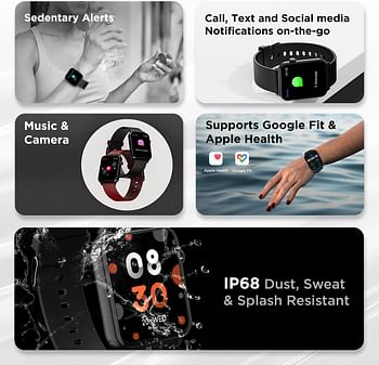 boAt Wave Lite Smartwatch with 1.69" HD Display Sleek Metal Body HR & SpO2 Level Monitor 140+ Watch Faces Activity Tracker Multiple Sports Modes IP68 & 7 Days Battery Life - Active Black