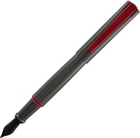 Monteverde Impressa, Fountain Pen, Gun Metal W/Red Trim, Medium Nib