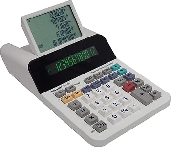 Sharp El-1501 Compact Cordless Paperless Large 12-Digit Display Desktop Printing Calculator That Utilizes Printing Calculator Logic