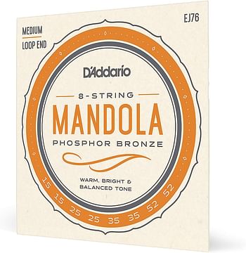 D'Addario EJ76 Phosphor Bronze Mandola Strings, Medium, 15-52