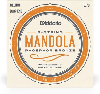 D'Addario EJ76 Phosphor Bronze Mandola Strings, Medium, 15-52