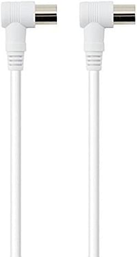 CABLE,ANTENNA,COAX,M/F,2M,75dB,WHITE,NICKEL-PLATED