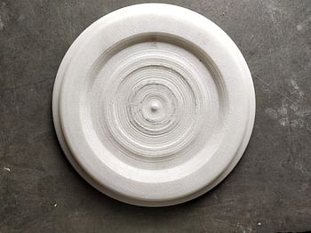 K.M. marche™ Pure White Makrana Marble Chakla/Roti Maker/Rolling Board Anti-Skid (9" Inch or 23 CM)