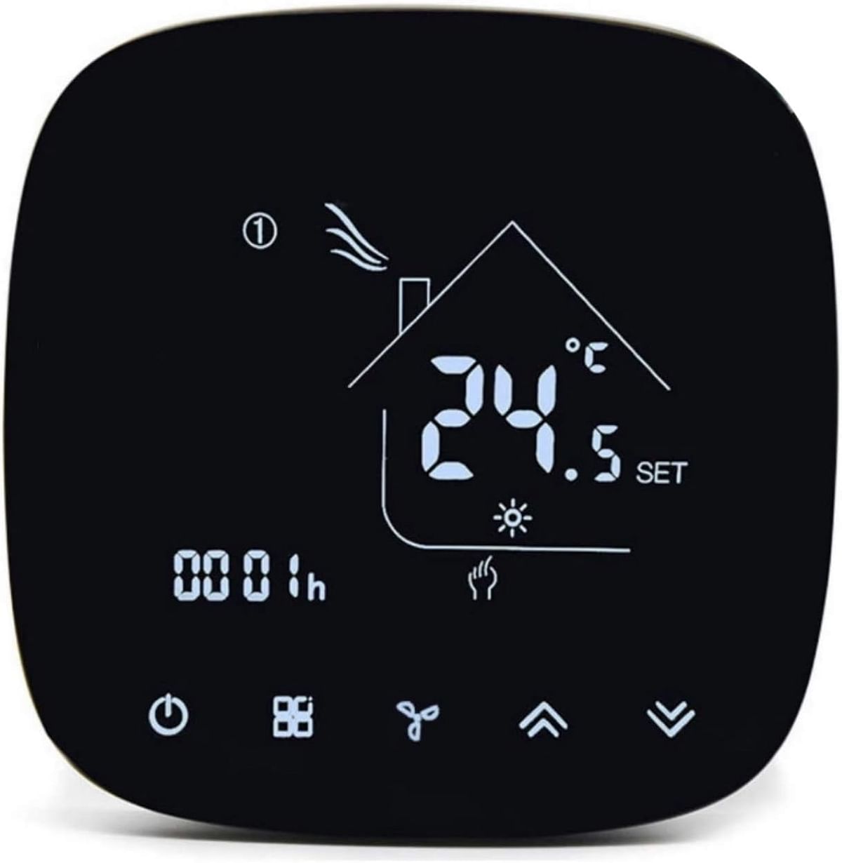 Royal Apex Luxury Design Wifi Programmable Room Smart Thermostat, Energy Saving Fcu Central Air Conditioner Cooling Temperature Touch Controller 95-240Vac With Alexa Echo Google Home Ifttt Support