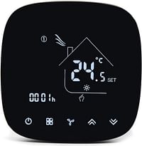 Royal Apex Luxury Design Wifi Programmable Room Smart Thermostat, Energy Saving Fcu Central Air Conditioner Cooling Temperature Touch Controller 95-240Vac With Alexa Echo Google Home Ifttt Support