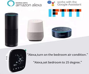 Royal Apex Luxury Design Wifi Programmable Room Smart Thermostat, Energy Saving Fcu Central Air Conditioner Cooling Temperature Touch Controller 95-240Vac With Alexa Echo Google Home Ifttt Support