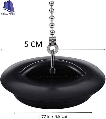 Royal Apex 2 Pcs 1.1/2 InchTub Stopper Bathroom Sink Drain Plug Silicone Bathtub Drain Stopper with Chains for Kitchen Bathtub Bathroom Sink Drains